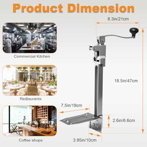 Commercial Can Opener Heavy Duty, Manual Tabletop with 2 Blades