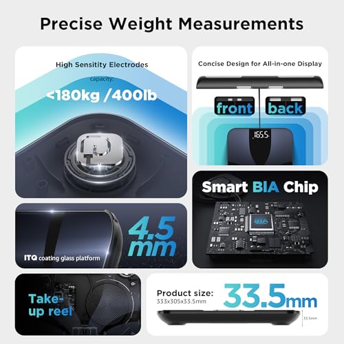 Posture Black Bluetooth Body Fat Scale with Voice Prompt - Full Body Composition Analyzer