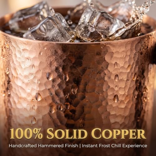 35oz Solid Copper Tumbler with Lid & Braided Handle - Handcrafted Drinkware
