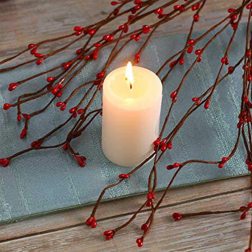 WILLBOND 64 Feet Red Pip Berry Garland for Christmas & Holiday Decor - 30 Packs