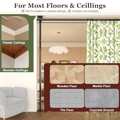 Goovilla Black Room Divider, 28-70 Inch Width, 4-10ft Height, No Curtains