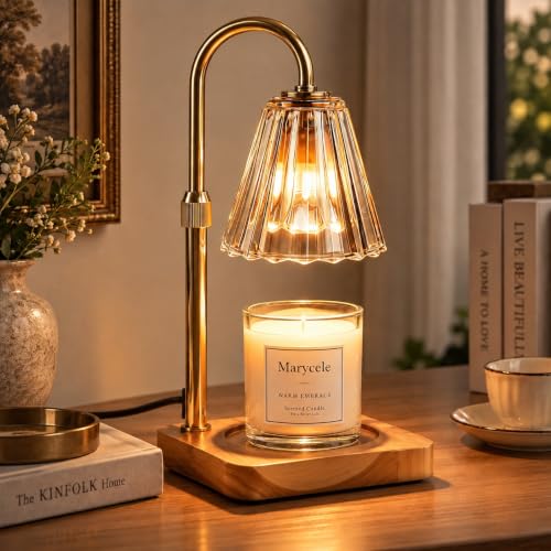 Amber Candle Warmer Lamp with Timer & Adjustable Height - Flameless for Yankee Candles