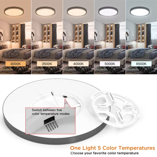 TALOYA 6 Pack 12 Inch 20W Flush Mount Ceiling Light Fixture,5CCT