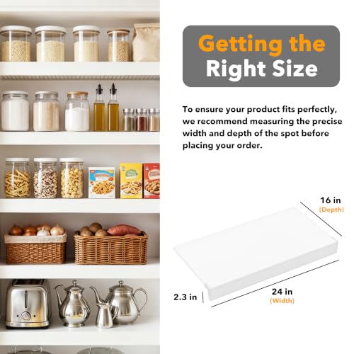 SpaceAid Wire Shelf Covers for Pantry Racks - White 24W x 16D, 4 Pieces