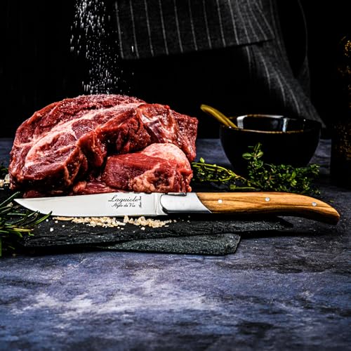 Laguiole Style de Vie Olive Wood Steak Knives Set of 6 - Luxury French Elegance