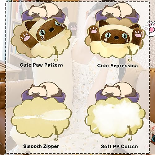 Long Cat Plush Pillow - Soft Cat Stuffed Animals Pillow Long Cats Pillow Plush for Kids Adult, for Birthday Christmas Valentine's Day ((Yellow,50cm/19.7in))