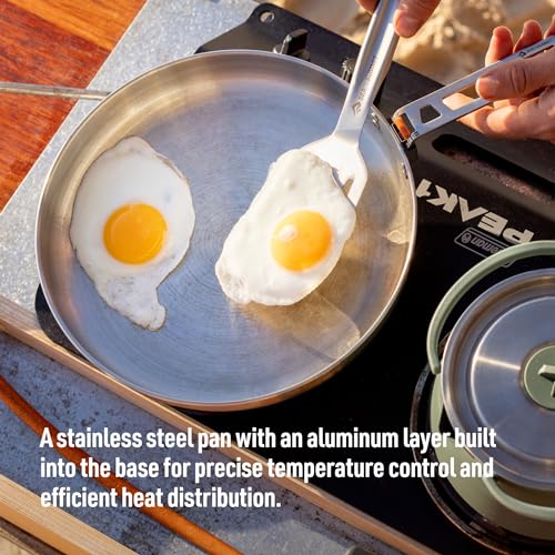 Stainless Steel Camping Pan with Induction Compatibility & Reversible Handle