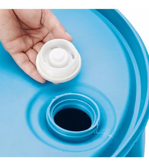 HOANK 55-Gallon Water Storage Barrel, BPA Free, Emergency Water Supply - Eco Friendly - Made in USA (Blue)
