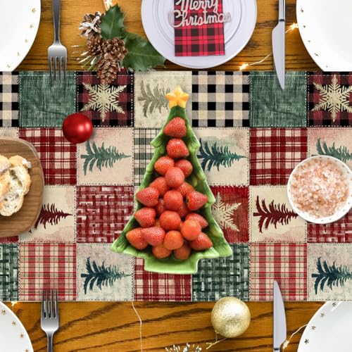 RABUSOFA Christmas Table Runner 13 x 72 in, Red – 100% Polyester, Durable Holiday Decor