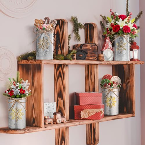 Domensi 12pcs Christmas Snowflake Vases Gold Rustic Farmhouse Decor Variation: Gold & Iron