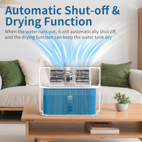 Evaporative Humidifier for Bedroom with 5L Tank and Smart Control