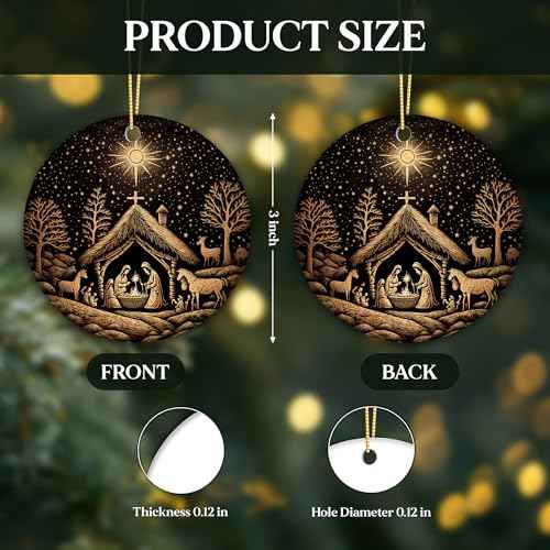 Nativity Christmas Ornaments 2024 | Nativity Mary, Josheph and Baby Jesus Ornaments, Religious Ornament , Nativity Scene Ornament (Scene christmas)