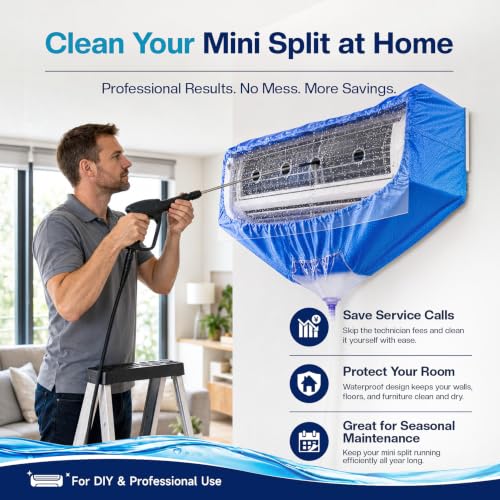 Mini Split Cleaning Bag 40-51 Inch Waterproof AC Maintenance Cover - Reusable