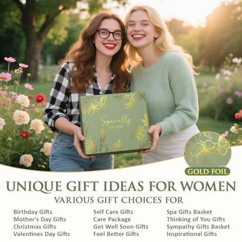 MAYICIVO Sage Green Self Care Gift Basket for Women Birthday & Get Well Soon