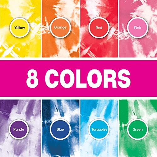 Tulip Rainbow Tie-Dye Kit with 8 XL 16oz Bottles for Fabric & Apparel - One-Step Dye