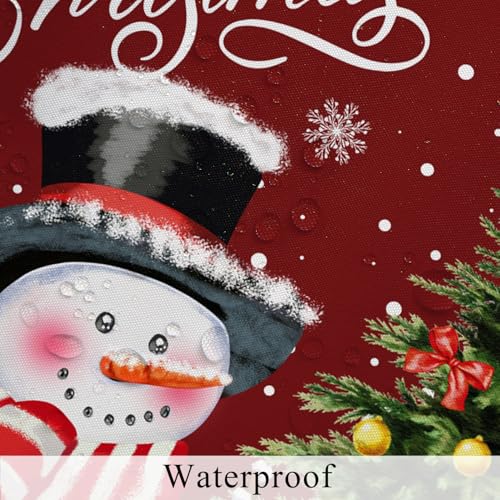 Canessioa Christmas Shower Curtain 72x72 in with Hooks Waterproof Polyester - Red Brown