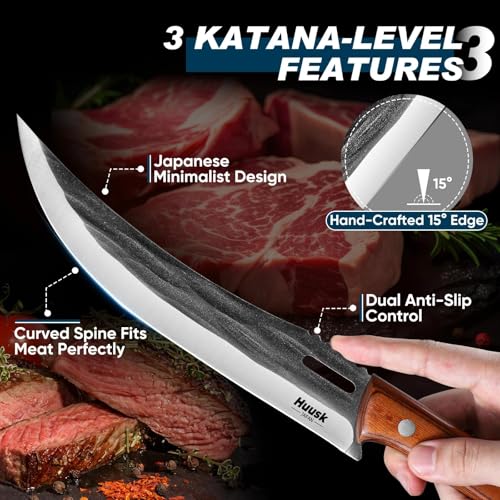 Japanese High Carbon Steel Carving Knife with Ergonomic Handle - Professional Kitchen Tool