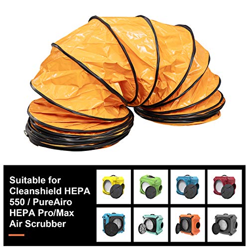 8-Inch PVC Flexible Duct Hose for Air Scrubbers - Easy Storage, 16.4 Feet