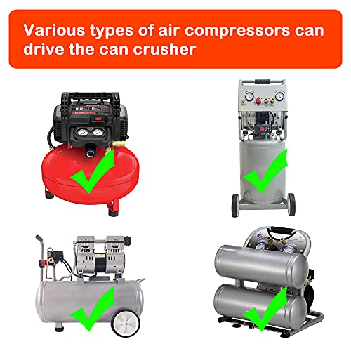 Wall-Mounted Pneumatic Can Crusher 12oz/16oz for Recycling - 5.7 x 4.6 x 22.5 Inches