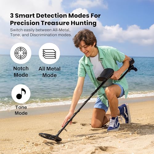 Metal Detector for Treasure Hunting - Waterproof All-Terrain Coin & Gold Finder - TK4 - Regular