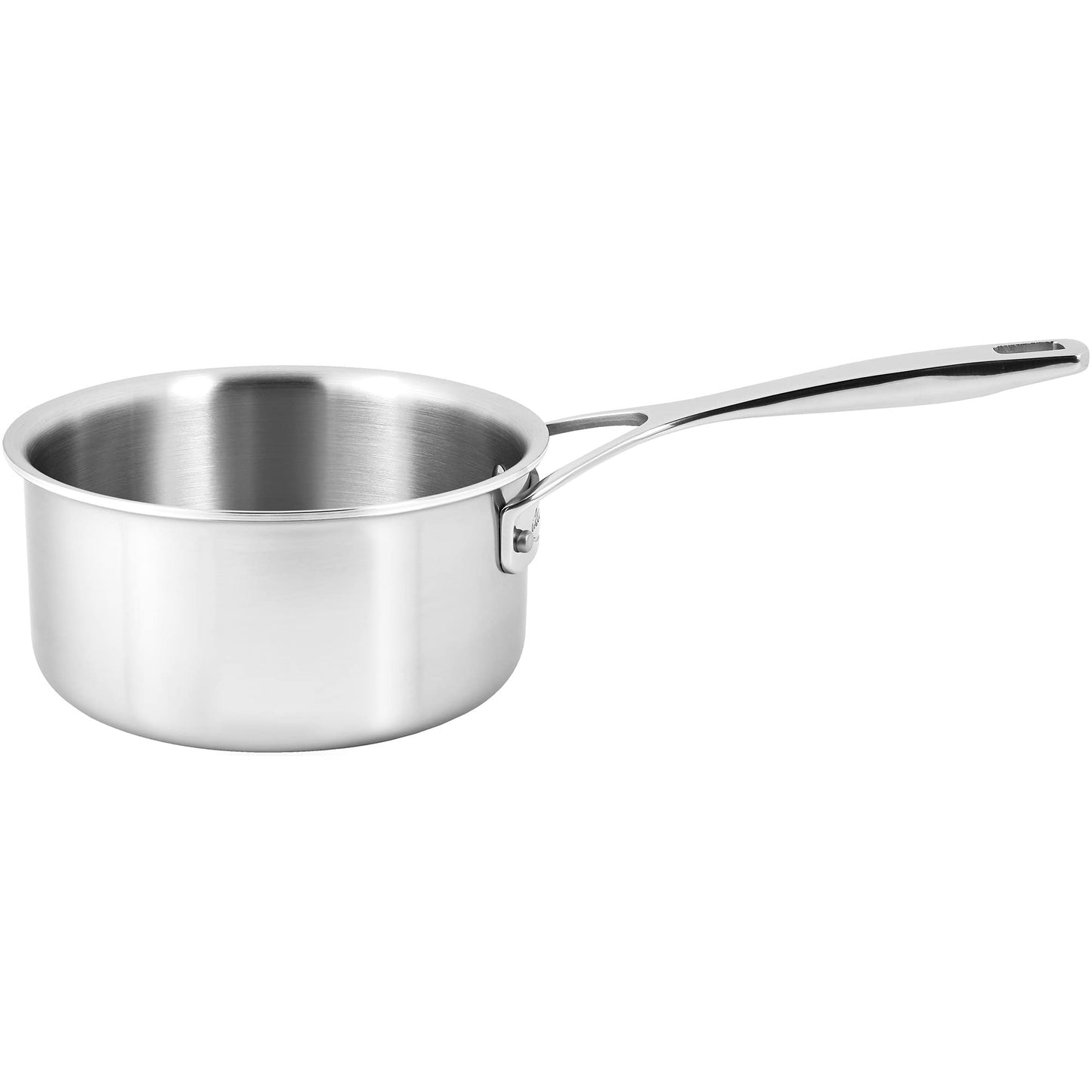 Demeyere Essential 5-ply, 18/10 Stainless Steel, Stay Cool Handle, Oven Safe, Compatible with all Cooktops, Perfect Pour Edge, 1.5-qt Saucepan with Perfect Fit Lid