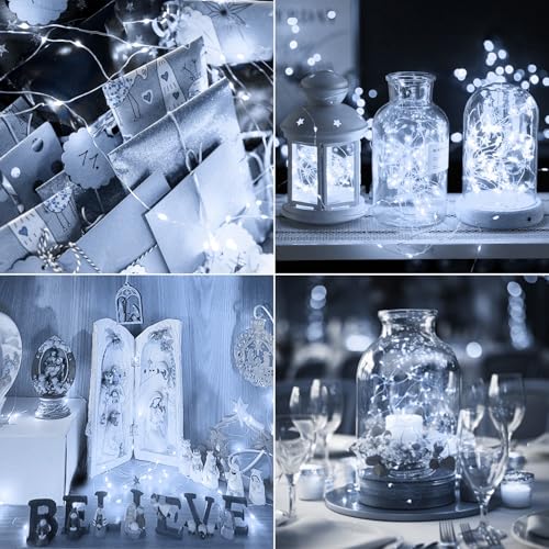 kolpop 12 Pack LED Fairy Lights Battery Operated with 3 Modes, Mini Twinkle String Lights Battery Powered Waterproof for Christmas Mason Jars Party(Red&Green)