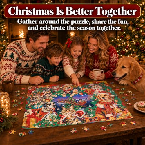 Hipazous 1000-Piece Double-Sided Christmas Advent Puzzle Calendar