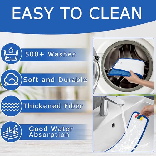 iDeaology 18in Flat Mop Head - Heavy Duty Microfiber Refill for Commercial Cleaning (12 Pack, Rectangular)