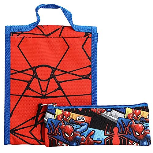 Kids Spider-Man Backpack Set with 6 Pieces - Blue, for Little & Big Kids