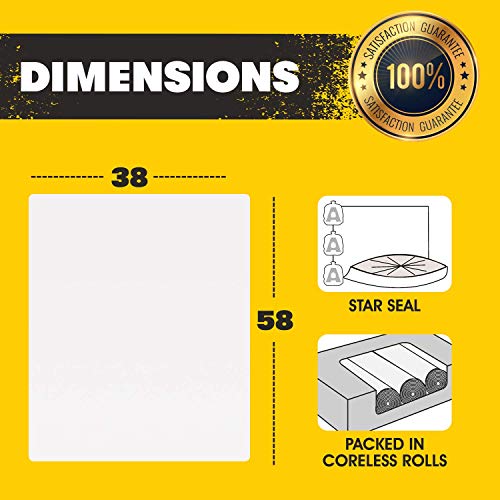 Aluf Plastics 55-60 Gallon Clear Trash Bags - 100 Bags, 1.5 Mil