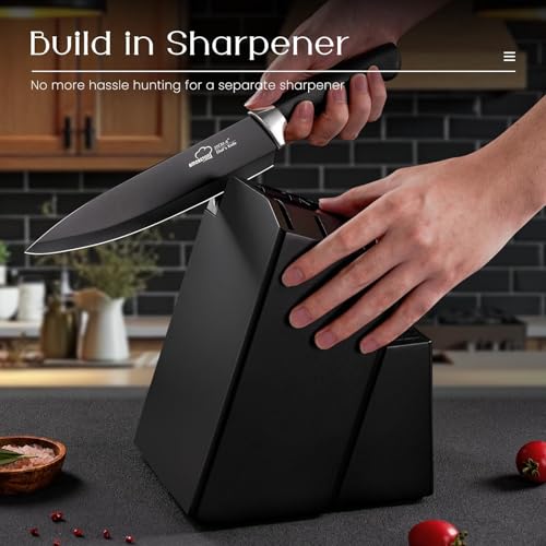 21-Piece Kitchen Knife Set with Block & Sharpener - German Stainless Steel