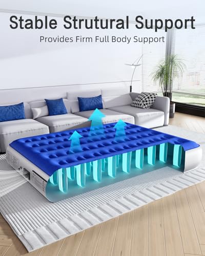 Xsleep Queen Air Mattress with Built in Pump Luxurious Comfort Raised