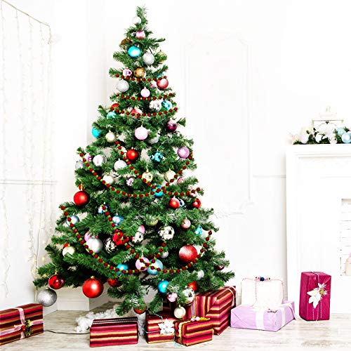 Willbond 16 ft Beaded Christmas Garland with Glitter Beads