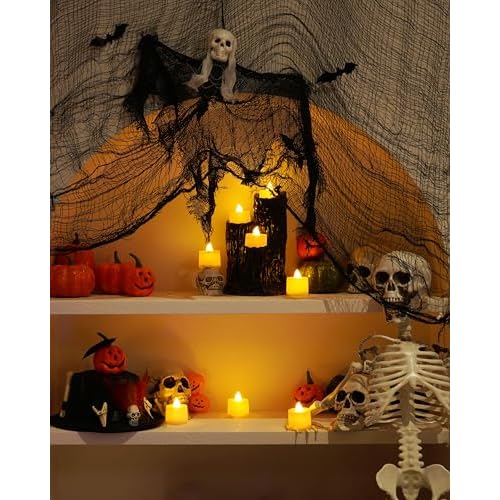 Amagic 12/24/50/100/150 Pack LED Tea Lights, Flameless Votive Candles, Battery Operated Tealights Candles for Halloween, Christmas, Home Decor, Wedding,Theme Party, Festival£¨12 Pack, Warm Ivory£©