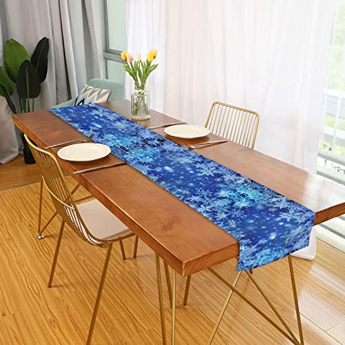 ALAZA Blue Snowflakes 13x70 Inch Table Runner | Christmas Holiday Decor