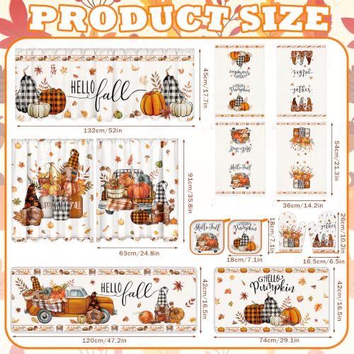 Hillsuren Pumpkin Fall Kitchen Decor Set – Towels, Mats, Pot Holders & Mitts
