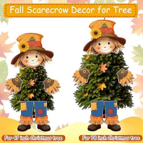 Thanksgiving Scarecrow Tree Topper Harvest Farmhouse Decorative Tree Treetops Head Hands and Legs Decor for Holiday Thanksgiving Indoor Home Decorations Party Supplies