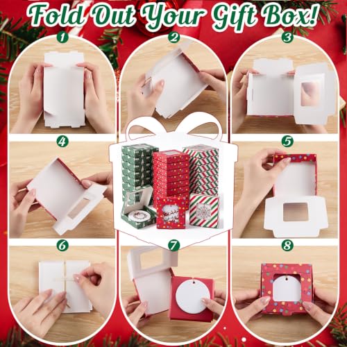 36 Pcs Christmas Sublimation Ornament Gift Boxes with Viewing Windows