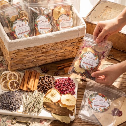 Naucoos Christmas Simmering Potpourri Kit – 18 Pack Stovetop Spice Set for Gift Giving