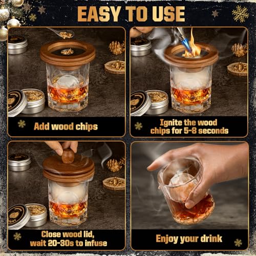 Black Whiskey Advent Calendar 2026 with Smoker Kit for Men, 24-Day Holiday Gift