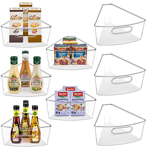 32-Inch Lazy Susan Organizer Bins - 8 Pack for Corner Cabinets - Clear, BPA-Free