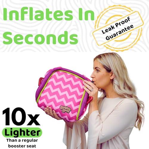 Inflatable Booster Car Seat for Kids Pink Chevron - Travel & Safety