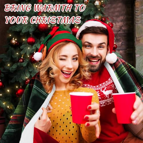 Tiamon 2-Pack Christmas Throw Blankets 50x60in, Buffalo Plaid Holiday Decor
