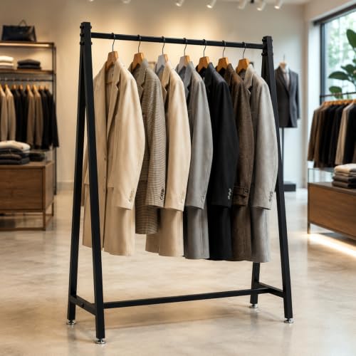 DR.IRON Black Metal Clothing Rack - Industrial Heavy Duty Garment Stand, Space-Saving for Home & Retail, Variation: Clothing Racks / Black