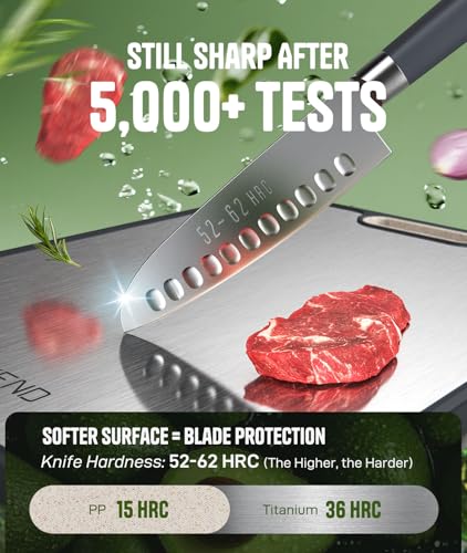 REZEND Titanium Dual-Sided Cutting Board Set of 3 - Hygienic, Non-Toxic Kitchen Prep
