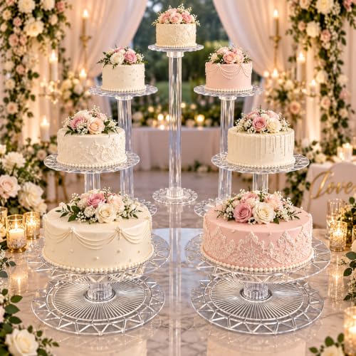 7-Tier Acrylic Wedding Cake Stand Set - Heavy Duty Dessert Display for Parties & Events
