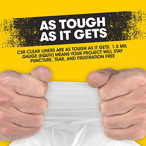 Aluf Plastics 55-60 Gallon Clear Trash Bags - 100 Bags, 1.5 Mil