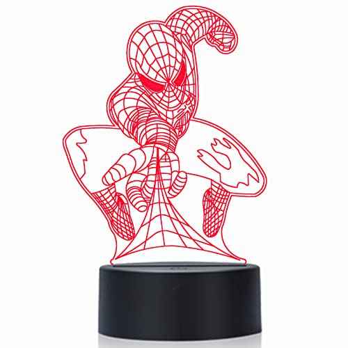 Kids Toys 3D Night Light, 3D Illusion Night Lamp, LED Nightlight Smart Touch Dimmer Lights 7 Color Changing Decor Lamp, Room Decor, Gifts for Children Boys Girls