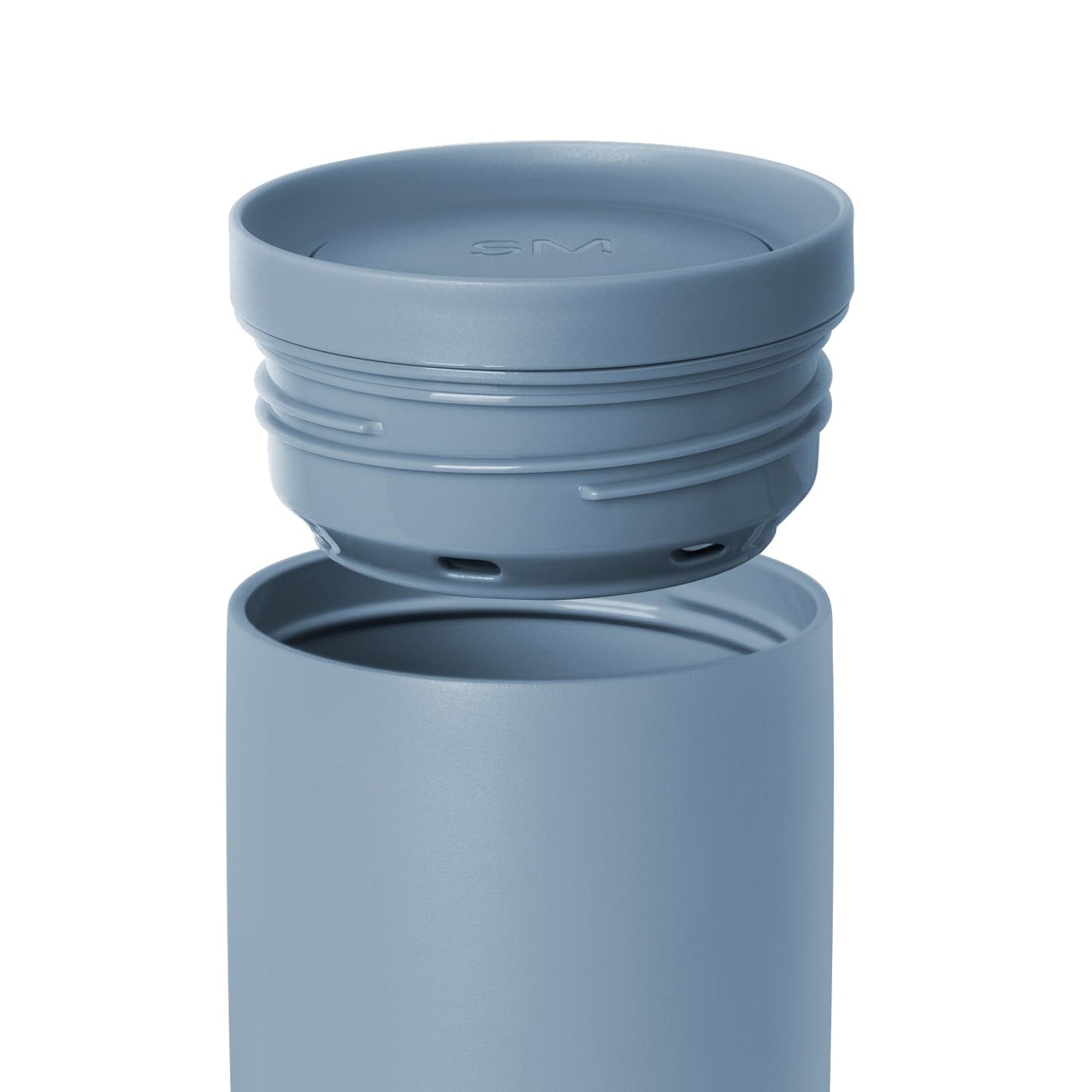 Simple Modern Travel Coffee Mug Tumbler with 360° Lid | Ceramic-Lined Insulated Stainless Steel Cold Brew Iced Coffee Cup | Gifts for Women Men Her Him | Voyager Signature | 12oz | Blue Dune