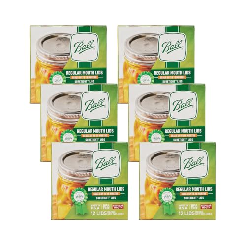 Ball Mason Jar Lids Regular Mouth Pack of 72 for Canning & Food Storage